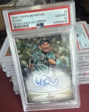 ICHIRO AUTO Serial #9/10 2021 Topps Definite #1 Defining Images Mariners PSA 10
