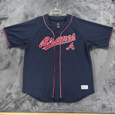 MLB Atlanta Braves Jersey Mens XL Navy Dynasty World Series Chipper Jones