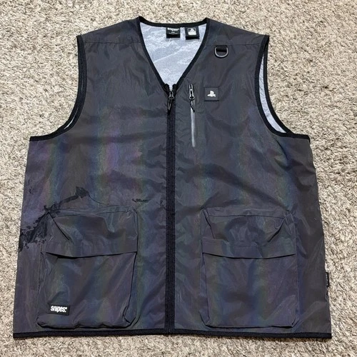 Snipes x PlayStation Collection Iridescent Dark Reflective Full Zip Vest Sz 2XL - product listing photo