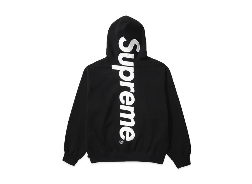 Sweat à capuche Supreme Satin Applique (26SS) "Noir" - Photo 1/4