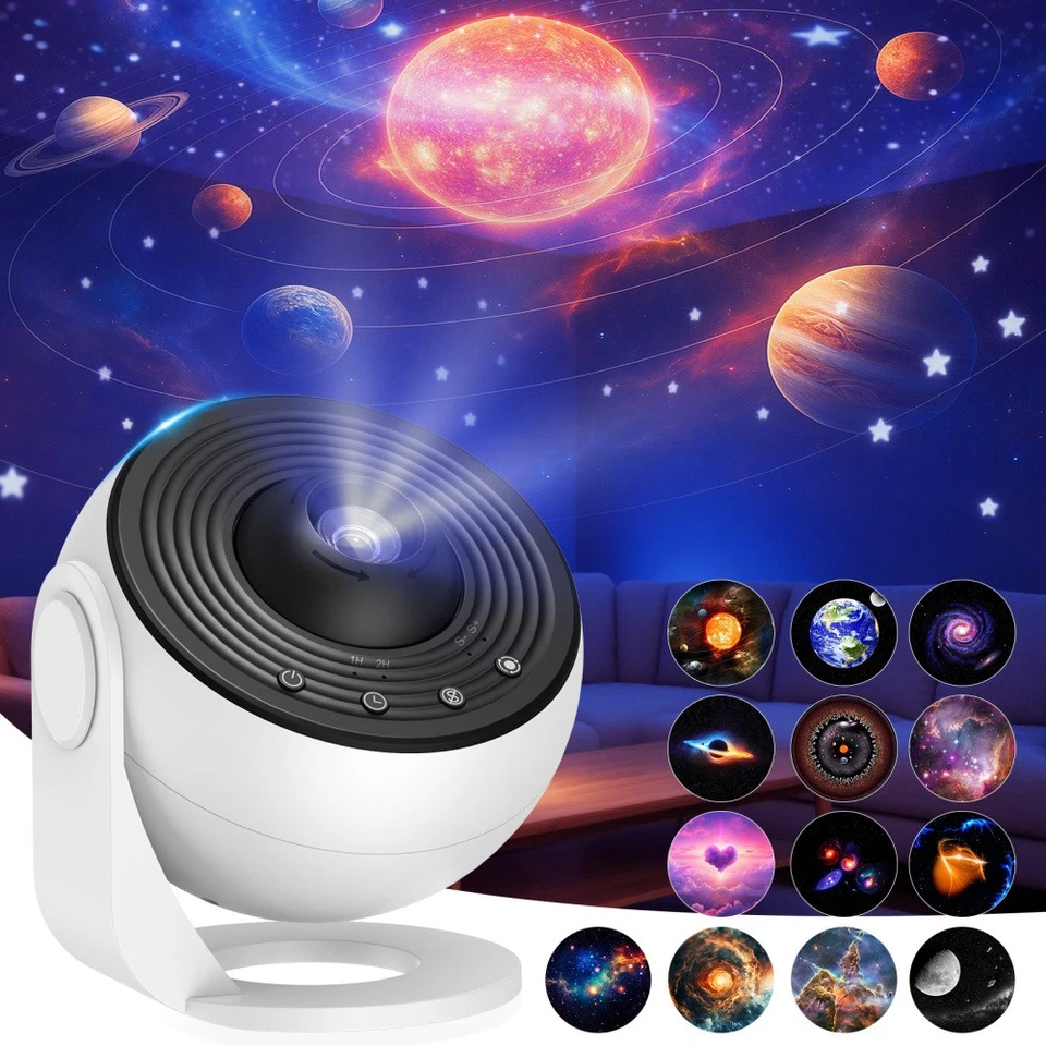 LED Starry Sky Projector HD Skylight Projector 13 in 1 Planet Discs Galaxy - Image 2 of 4