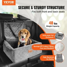 Vevor Secure Car Booster Seat For Dogs & Cats With Seat Belt 40 Lbs