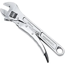 Locking adjustable wrench, 10 inch x 2.7 inch x 0.75 inch