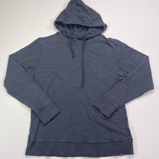 Faherty Sunwash Slub Hoodie Mens Large Pullover Heathered Blue