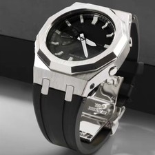 For G-Shock GA-2100 GMA-S2100 CasiOak Mod Kit Stainless Steel Case Rubber Strap
