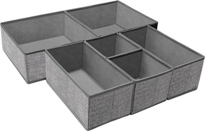 Foldable Underwear Drawer Organizer Closet Dividers Storage Box Clothes Socks 6