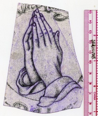 original vintage honest charlie potter praying hands tattoo flash