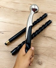 Handcrafted 3-Section Detachable Wooden Walking Cane Elegant Chrome Knob