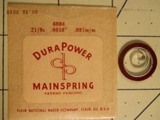 ELGIN DuraPower 6004 21/0s Watch Mainspring .0038" - .097 mm Factory Replacement