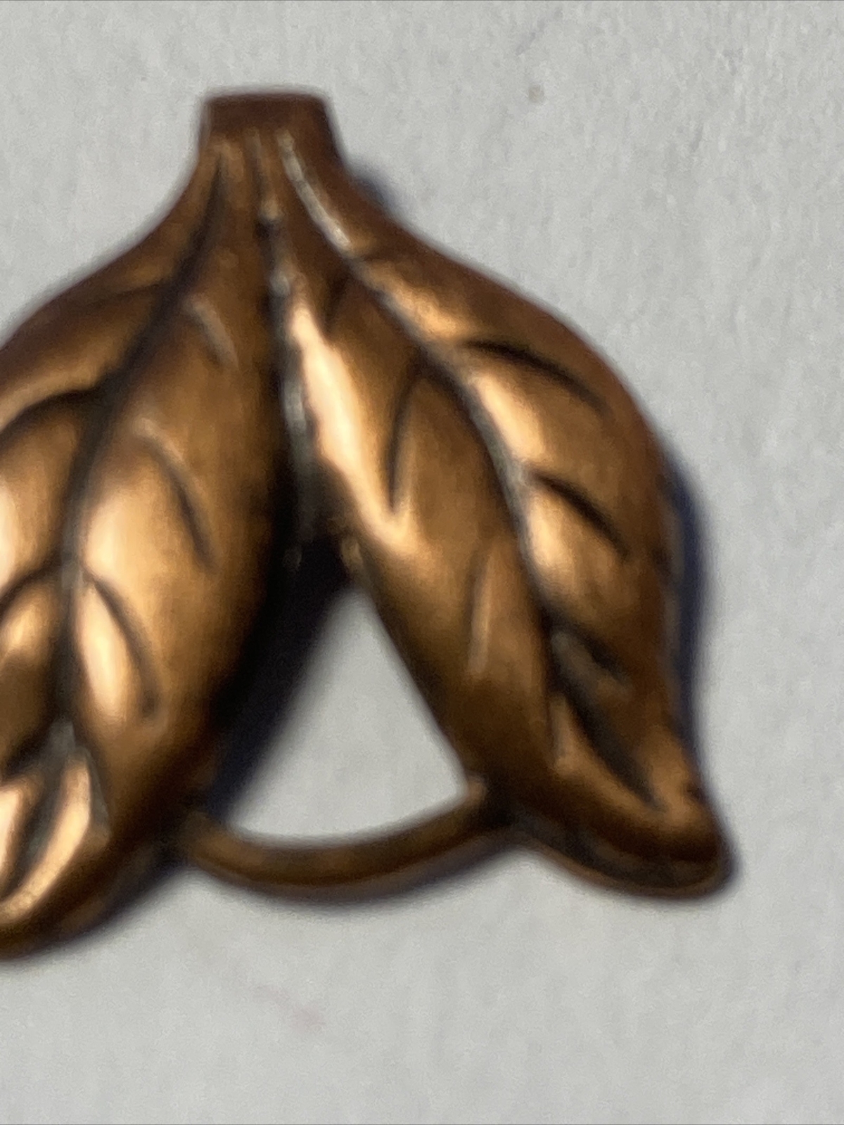 Solid Copper Leaf Leaves small .68" Pendant no ch… - image 3