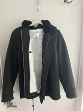 SANDRO Deck Jacket Cotton Faux Fur Lined Coat...