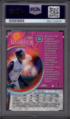 1999 Ken Griffey Jr Topps Chrome Baseball Card #FF5 Fortune 15