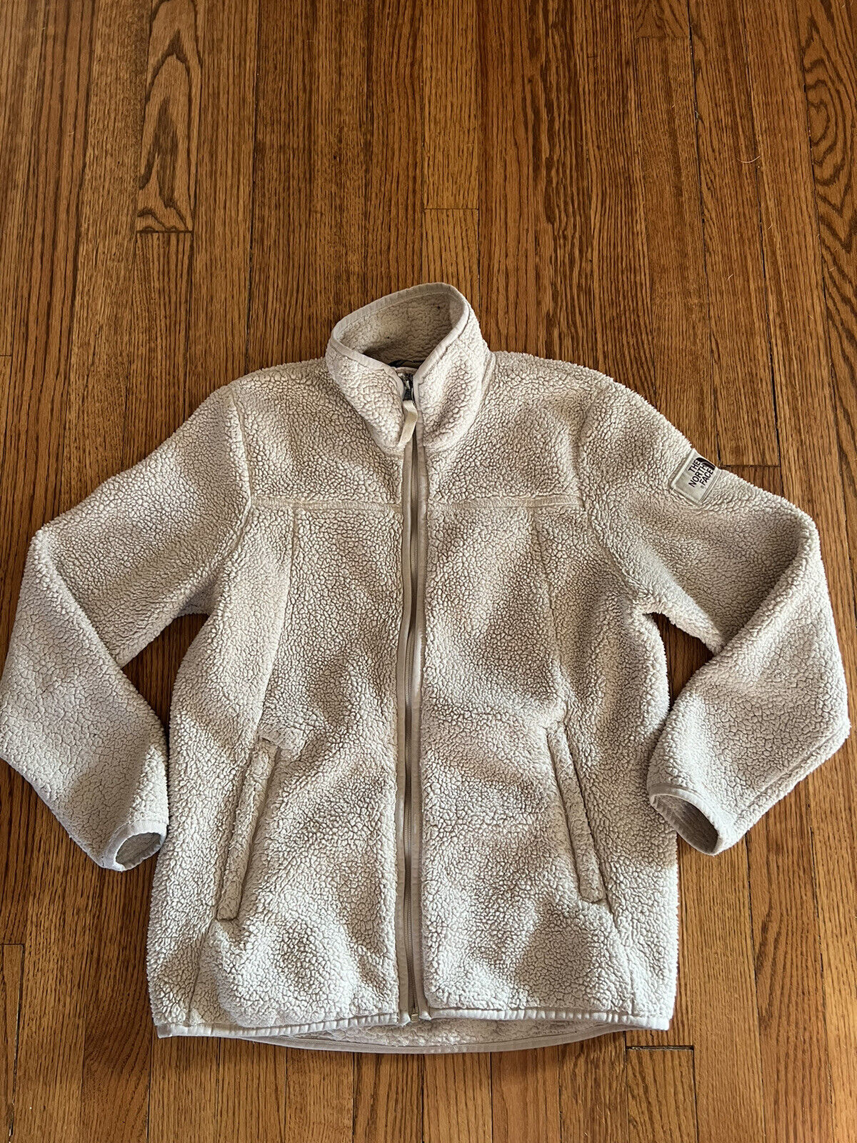 North Face Girls White Sherpa Max 65% OFF Size Zip Up Jacket Large Sale special price