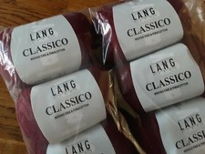 LANG YARNS  MERINO FEIN & PIMACOTTON 500 g  Wolle Garn BORDEAUX WEINROT...NEU