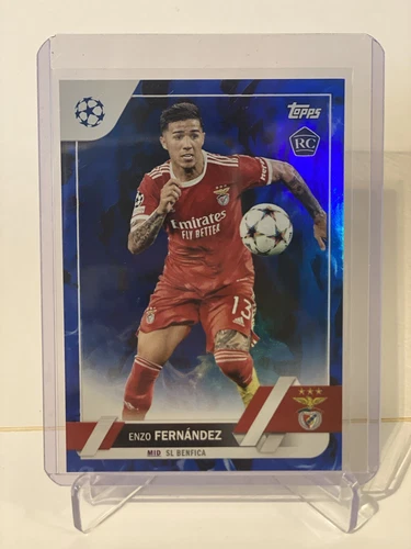 2022-23 Topps UEFA CC Enzo Fernandez Rookie(RC) #158 Blue Inferno Foil #'d /125