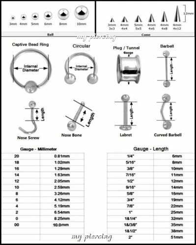 18G 16G 14G Surgical Steel Internally Threaded Cheek Labret Tragus with Ball End - Image 3 of 3