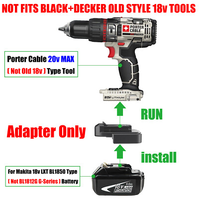 1 Adapter fits Makita 18v LXT BL1830 Li-Ion Battery To Ridgid 18v Cordless Tools