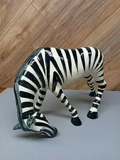 Rare Mid Century Brayton Laguna Zebra California Pottery Large 6.5" x 10" 