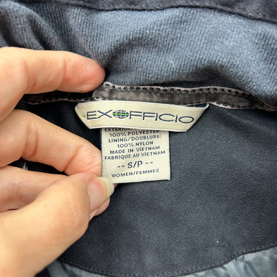 Chaleco de microfibra acolchado con cremallera completa Exofficio para mujer talla pequeña negro Foto 3 de 4