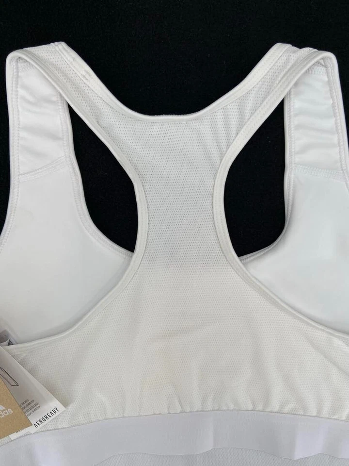 NUEVO Adidas Blanco Aeroready Alphaskin Espalda Corredora Elástica Sujetador Deportivo Banda Para Mujer L Foto 3 de 4
