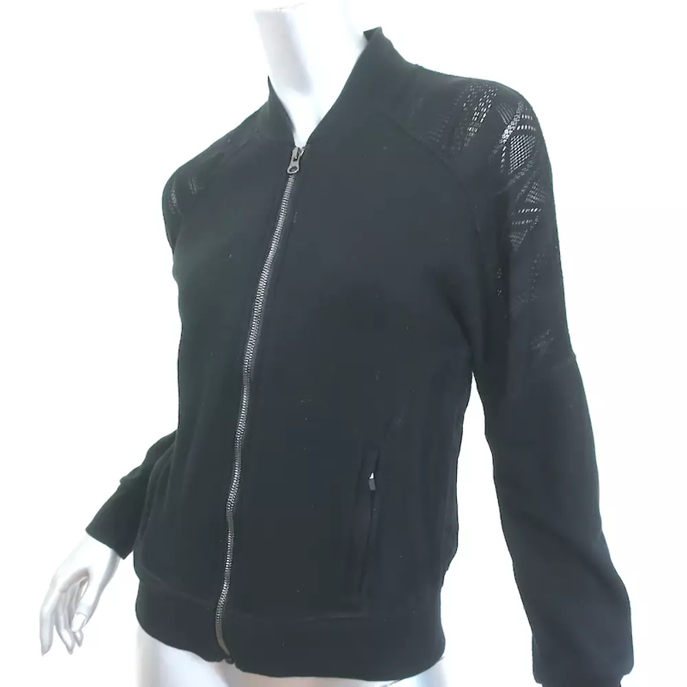 alo-yoga laser cut zip-up jacket