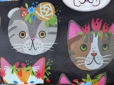 Reusable Grocery Bag Wrapables Large Foldable Tote Nylon Crazy Cats Kitty New