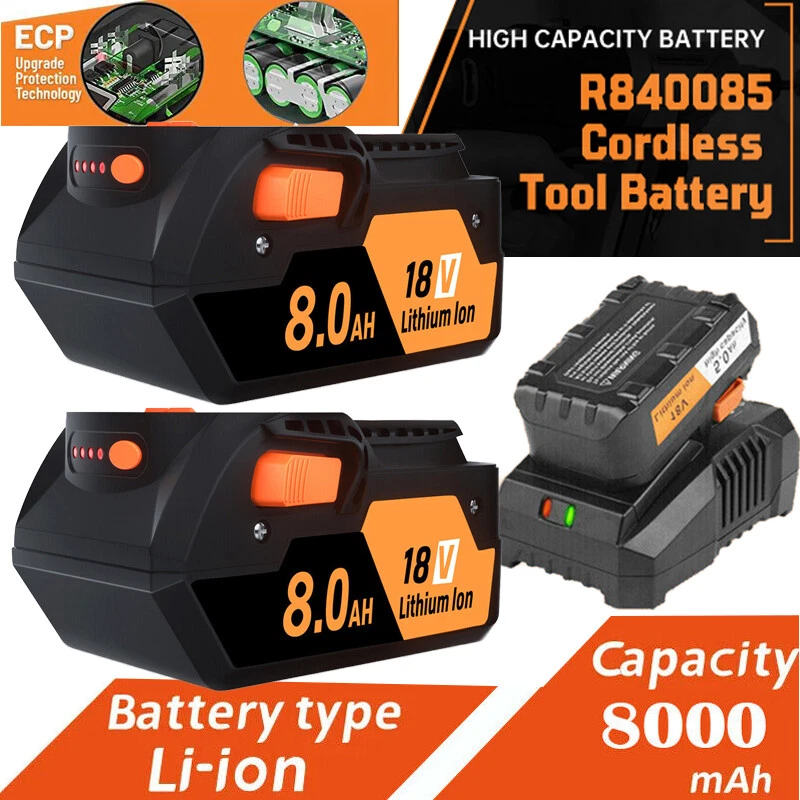 PACK para herramientas eléctricas Ridgid R840087 8,0 Ah batería de litio rígida 18 voltios R840085 Foto 4 de 4