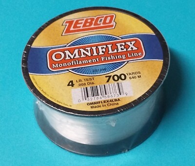 Zebco Omniflex Spool Monofilament Fishing Line NEW 700 yds 4lb .008 Diameter