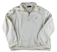 Vintage Polo Ralph Lauren 1/4 Zip Cream Pullover Sweater Men's 2XL Made in USA