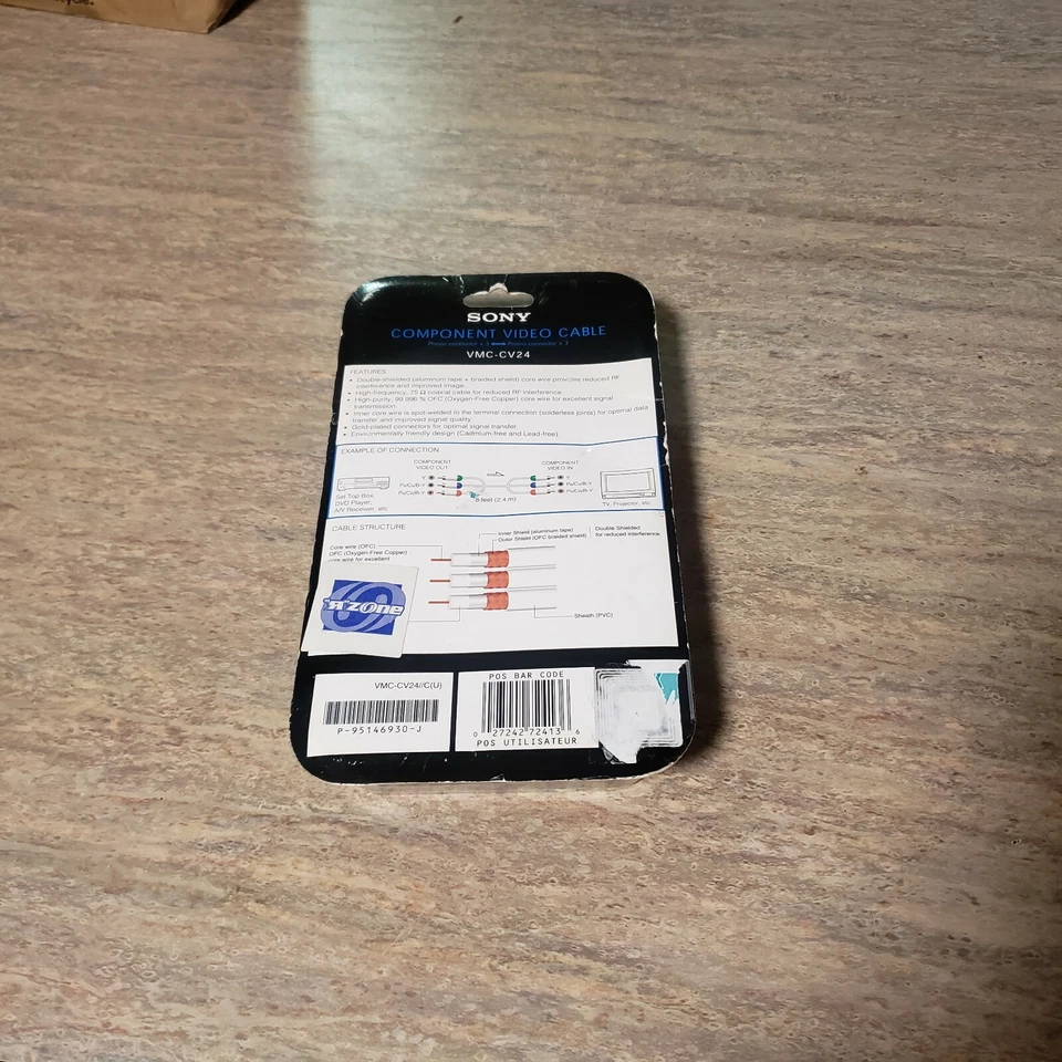 SONY - VMC-CV24 - 8' Component Video Cable - White - Image 2 of 4