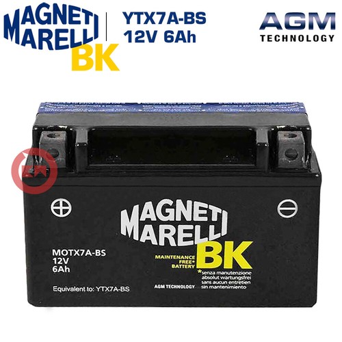 Batteria Motoparts YTX7A-BS 12V 6Ah - Per Kymco Agility R16 125 4T, Senza Manutenzione - Foto 6