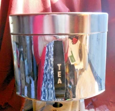 VINTAGE KROMEX MCM CHROME KITCHEN STACKING TEA CANISTER