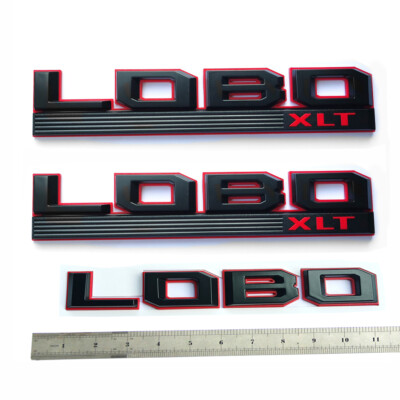 3pack LOBO XLT Emblem made for Badge 150 LOBO 150 FL3Z-16720-L Black Red F