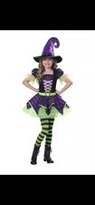 NWT Girls Witch Costume Pretty Potion Purple Black Striped Halloween 6/6X