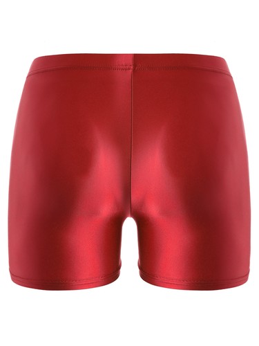 Damen Shorts dehnbar kurze Leggings glänzende Hose glänzend Nachtwäsche Schlafen - Bild 38 von 103