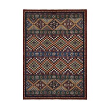 5'7" x 8' Green Super Kazak Khorjin Design Hand Knotted Pure Wool Rug R87018