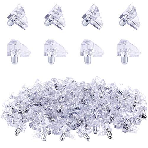 100 Pieces 5mm Clear Shelf Support Pegs - Cabinet Shelf Clips & Holders
