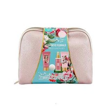 ROMANTIC FLORALS 5 PIECE BATH SET- LOTION, SHOWER GEL, SPRAY, BATH FIZZER BAG