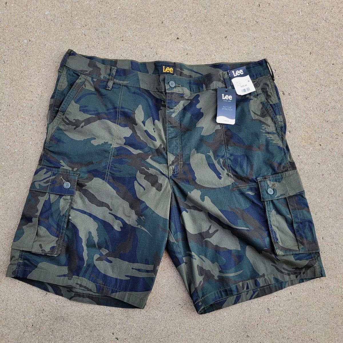 パンツ Shirt Pattern Camo Baggy Short(L.Blue) Lee Active Stretch Camouflage Cargo Shorts Ripstop NWT Men's Size