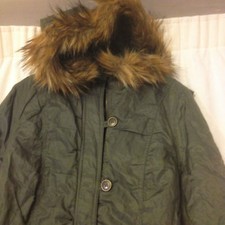 A Wear Lola Metallic Parka*in Khaki Size Uk16 Eu44 Us12 Rrp£74.99