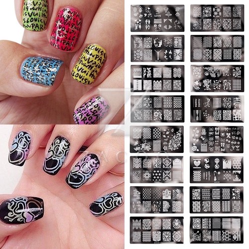 Nagel Schablone Nageldesign Nail Art Stamping Plate Template BCN Serie 30 Stil