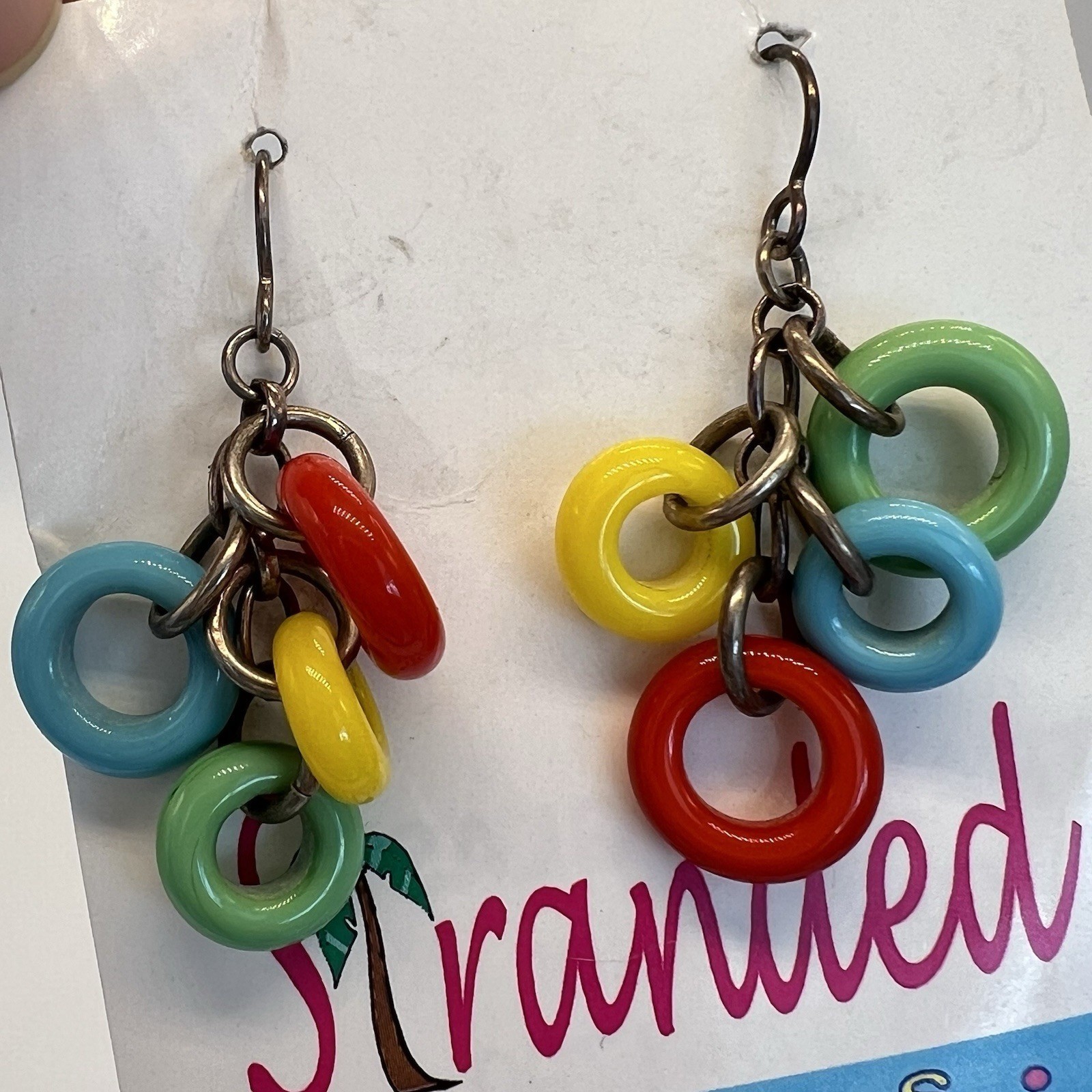 Stranded Glass Multicolored Colored Cluster Dangl… - image 3