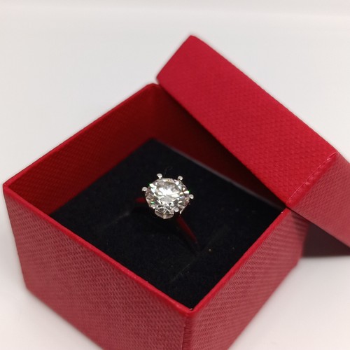 Anello Solitario 3 Carati Moisanite Gra - Foto 1 di 9