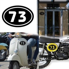 Number 73 V2 Oval, Sticker Vinyl