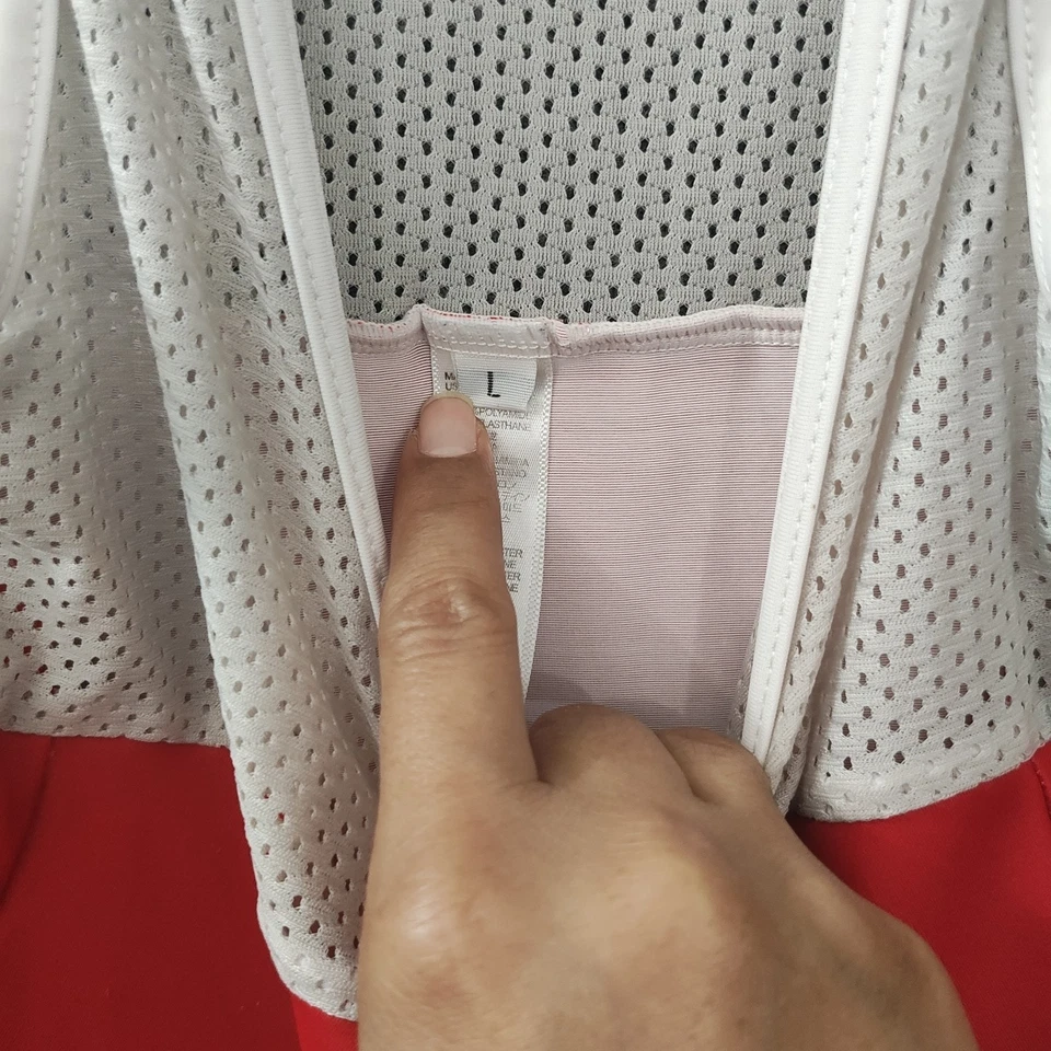 Puerto Rico PUR Ciclismo Acolchado Babero Pantalones Cortos Para Hombres Grande Pull On Rojo Crema Foto 4 de 4