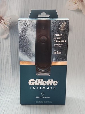 Gillette Intimate Gentle & Easy Trimmer, Waterproof Body Trimmer For Men, Black