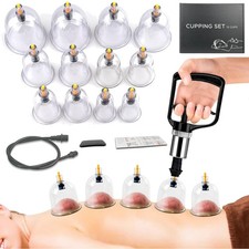 Cupping Kit for Massage Therapy Set with Pump 12 Massage Cups for Cellulite R...