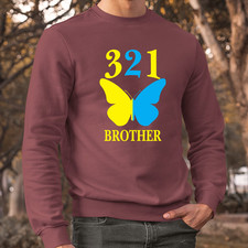 321 World Down Syndrome Sweatshirt Brother Love Support Family Awareness Gift