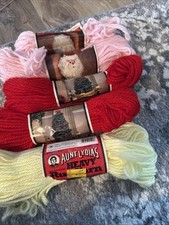 Skeins Aunt Lydia's Rug Craft Yarn Medium Pink Red Light Yellow