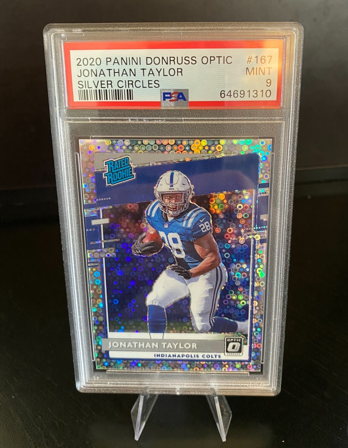 2020 Panini Donruss Optic Jonathan Taylor #167 Silver Circles /125 PSA 9 Colts